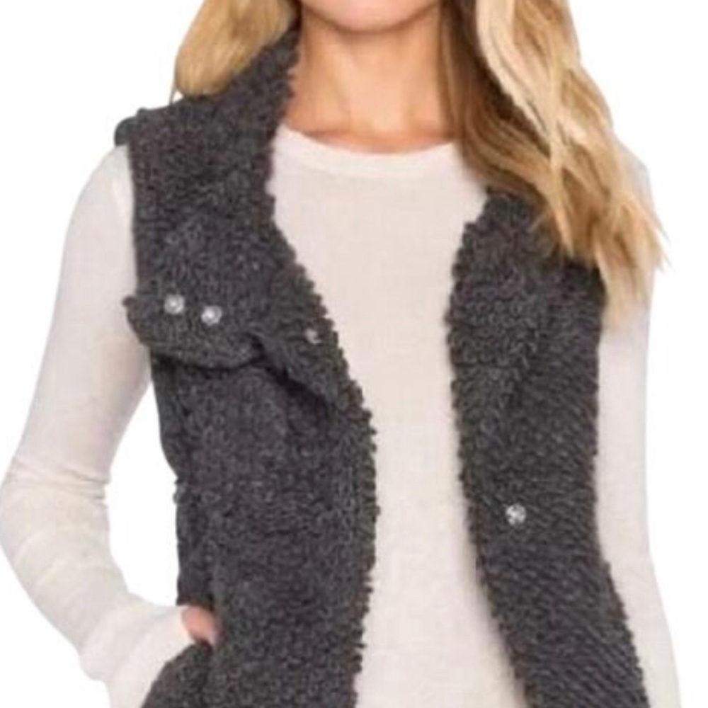 Sam Edelman gray wool loop vest sz medium